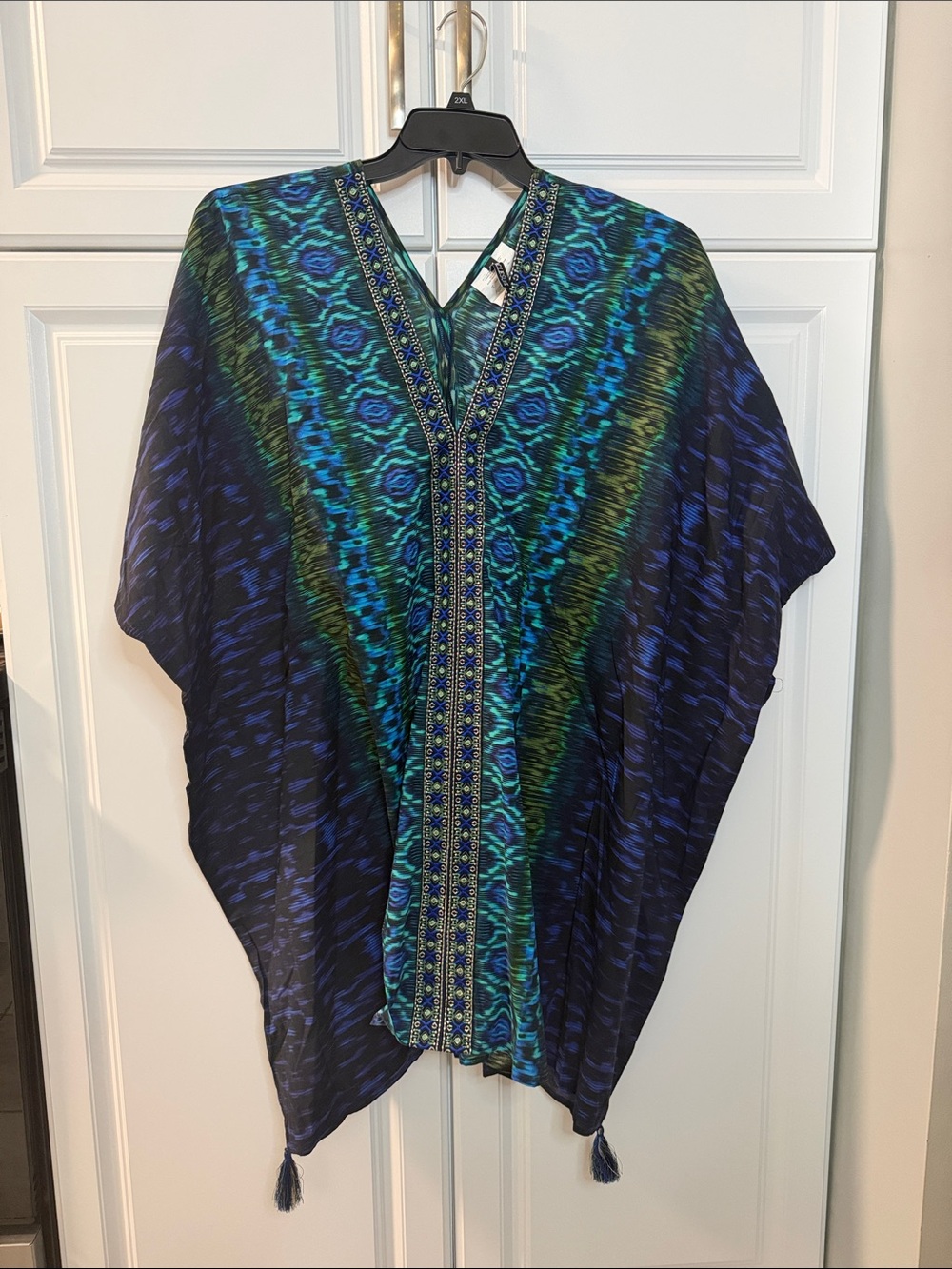 Miraclesuit Blue & Green V-Neck Poncho Tunic